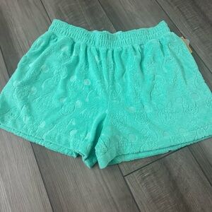 Women's Disney Aqua Terry Cloth Shorts